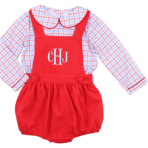 Red And Blue Windowpane Bubble Set | Cecil and Lou