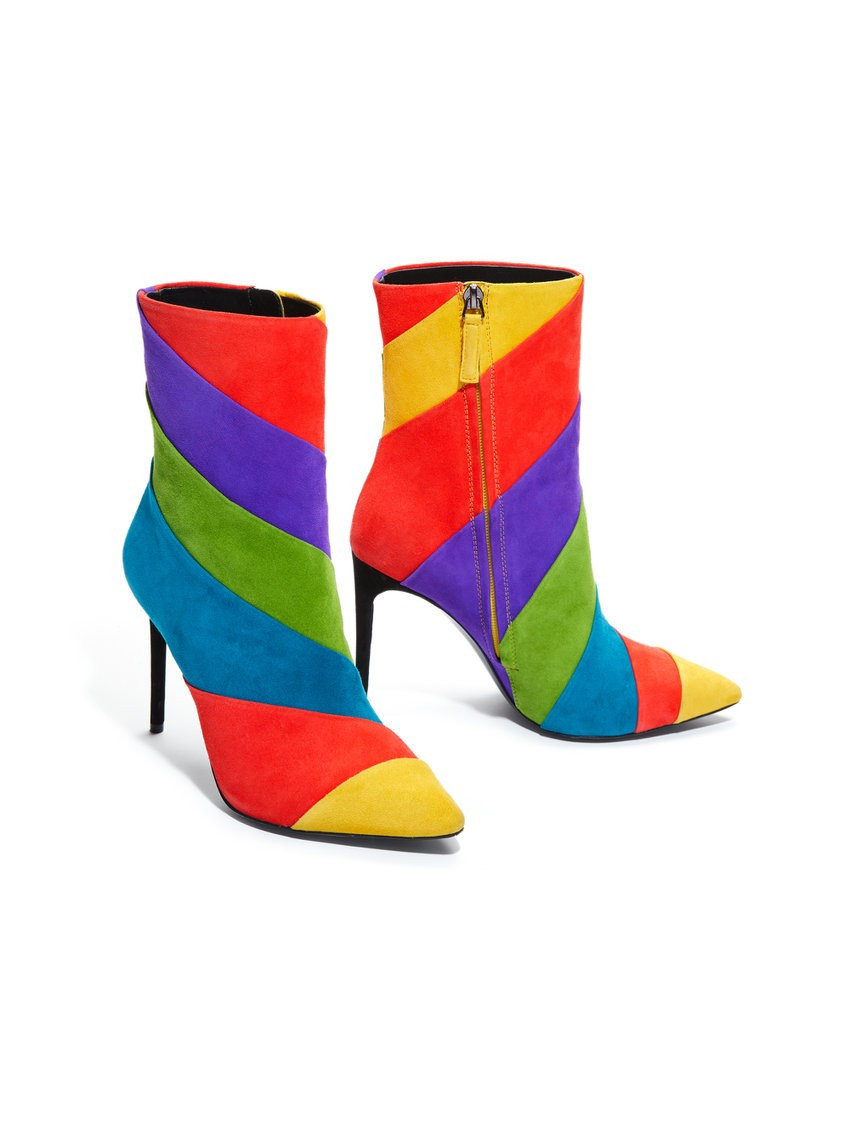 CLAUDIA RAINBOW SUEDE BOOTIE | Alice + Olivia | Alice + Olivia