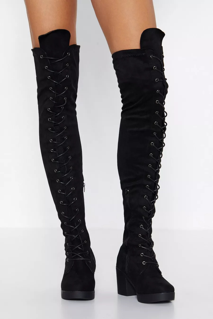 Lace Up Over the Knee Boots | Nasty Gal (US)