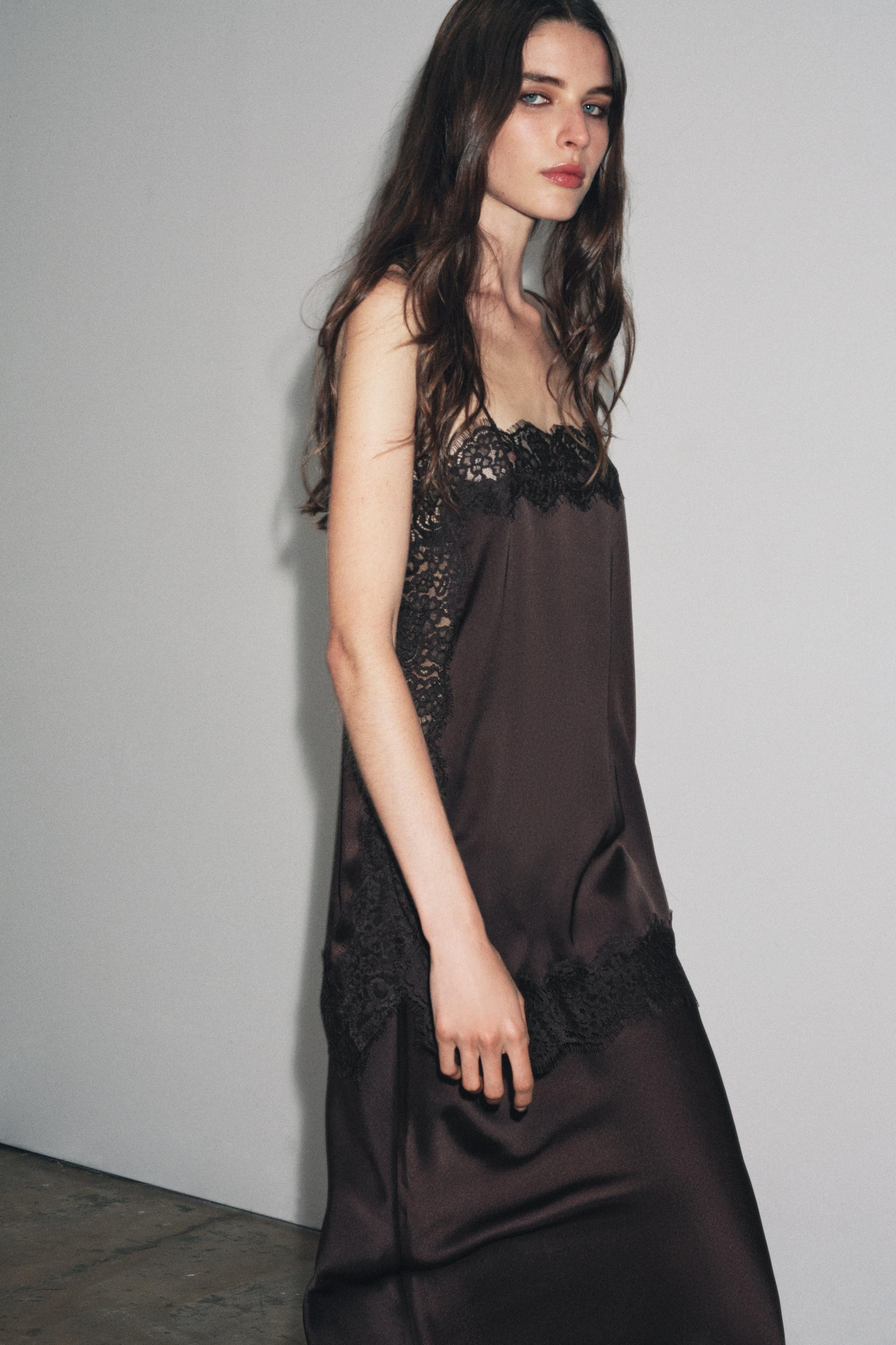 ZW COLLECTION SATIN LACE TOP | Zara UK