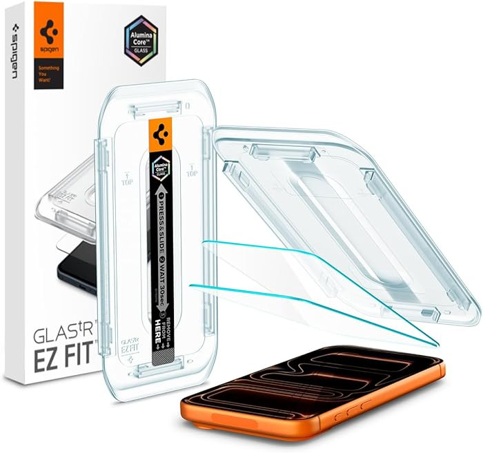 Spigen AluminaCore Tempered Glass Screen Protector [Glas.tR EZ Fit] designed for iPhone 17 Pro Ma... | Amazon (US)