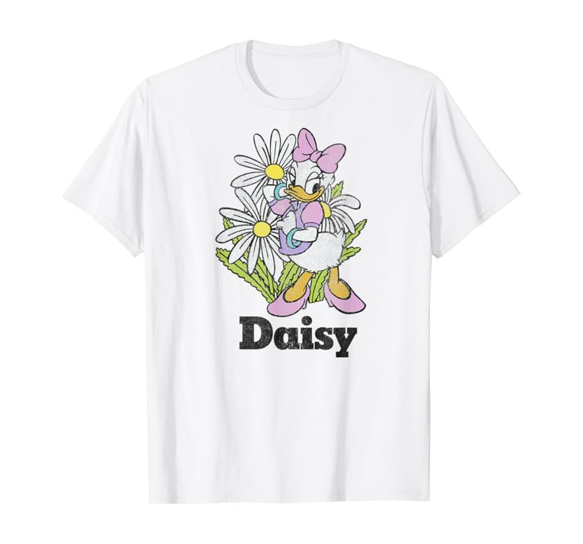Disney Mickey And Friends Daisy Duck Floral Portrait T-Shirt | Amazon (US)