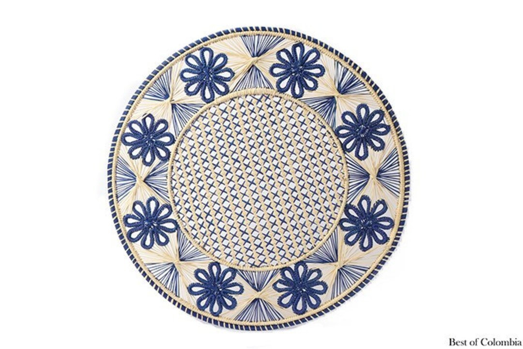 Flowers Iraca/raffia Placemat 6 Colors 36cm - Etsy | Etsy (US)