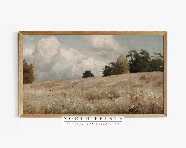 Samsung Frame TV Art | Vintage Landscape DIGITAL Painting Farmhouse #TV95 | Etsy (US)