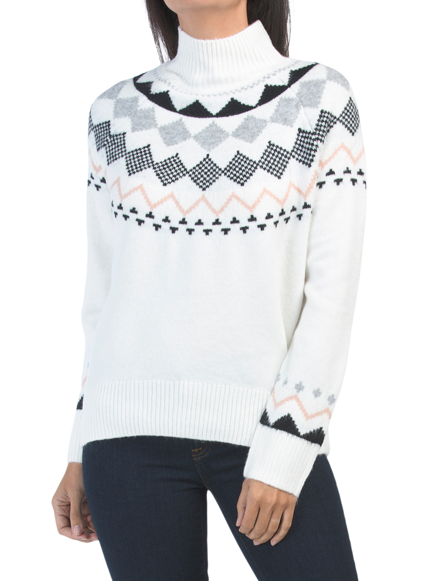 Mock Neck Fair Isle Sweater | TJ Maxx