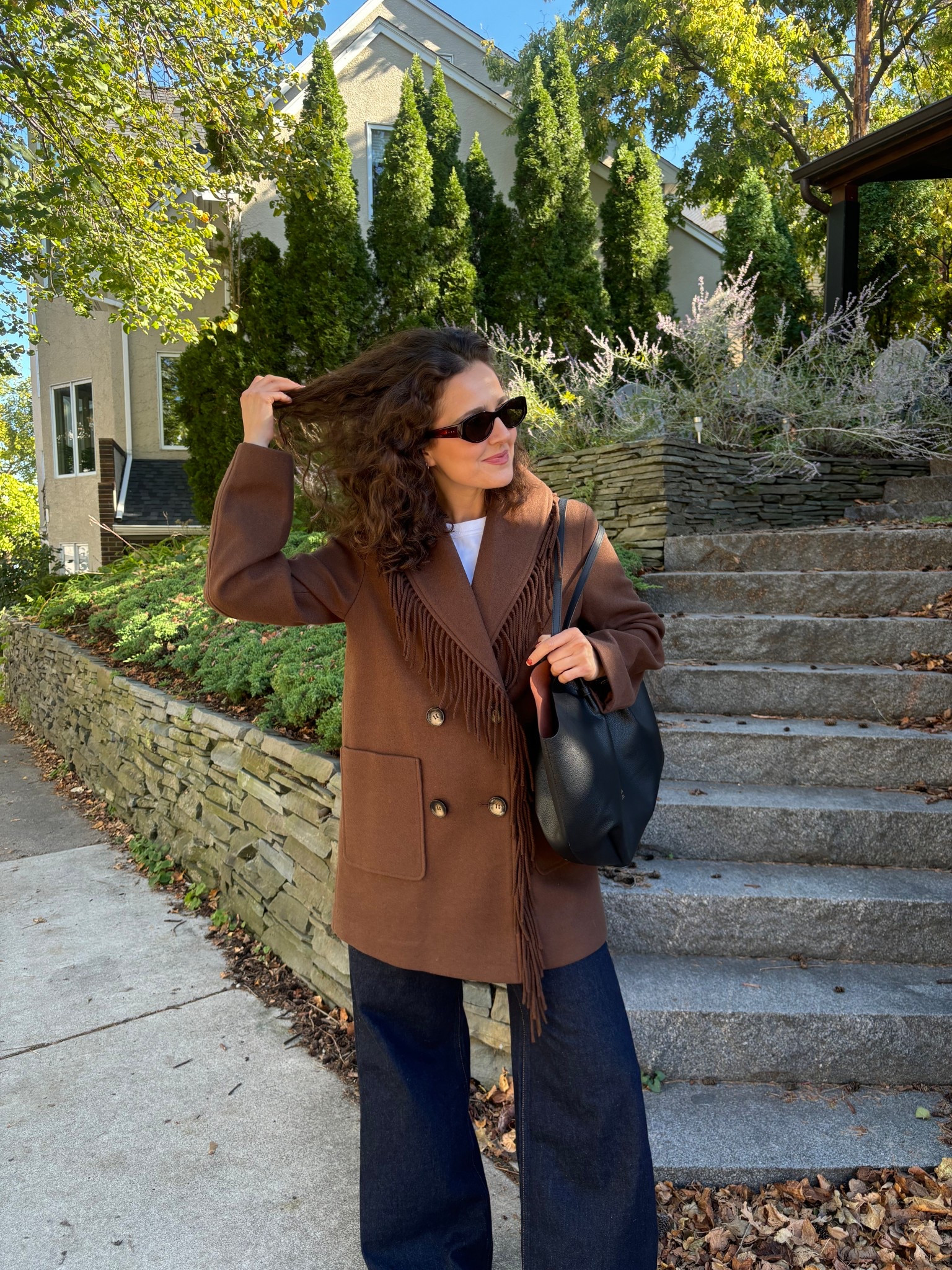 A very cute and stylish brown fringe coat! 

#LTKStyleTip #LTKSeasonal #LTKWorkwear
