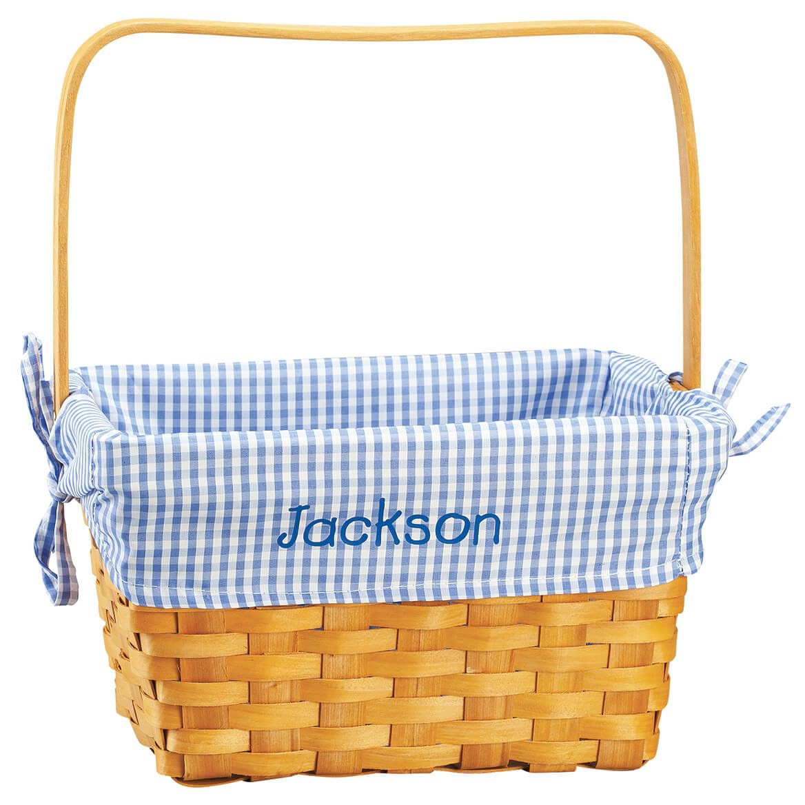 Custom Blue Gingham Wicker Easter Basket | Amazon (US)