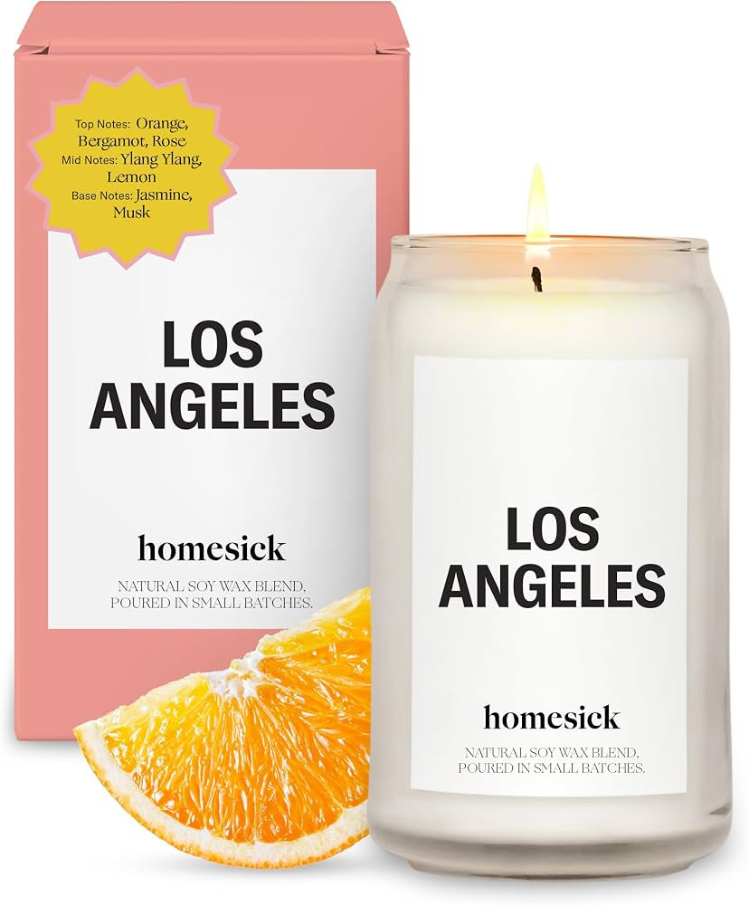 Homesick Scented Candles for Home (Los Angeles) - 13.75 oz Long-Lasting Soy Wax Jar Candle for Wo... | Amazon (US)