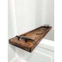 Simple Wooden Bath Tray, Bathtub Shelf, Christmas Gift For Lovers, Tub Caddy | Etsy (US)