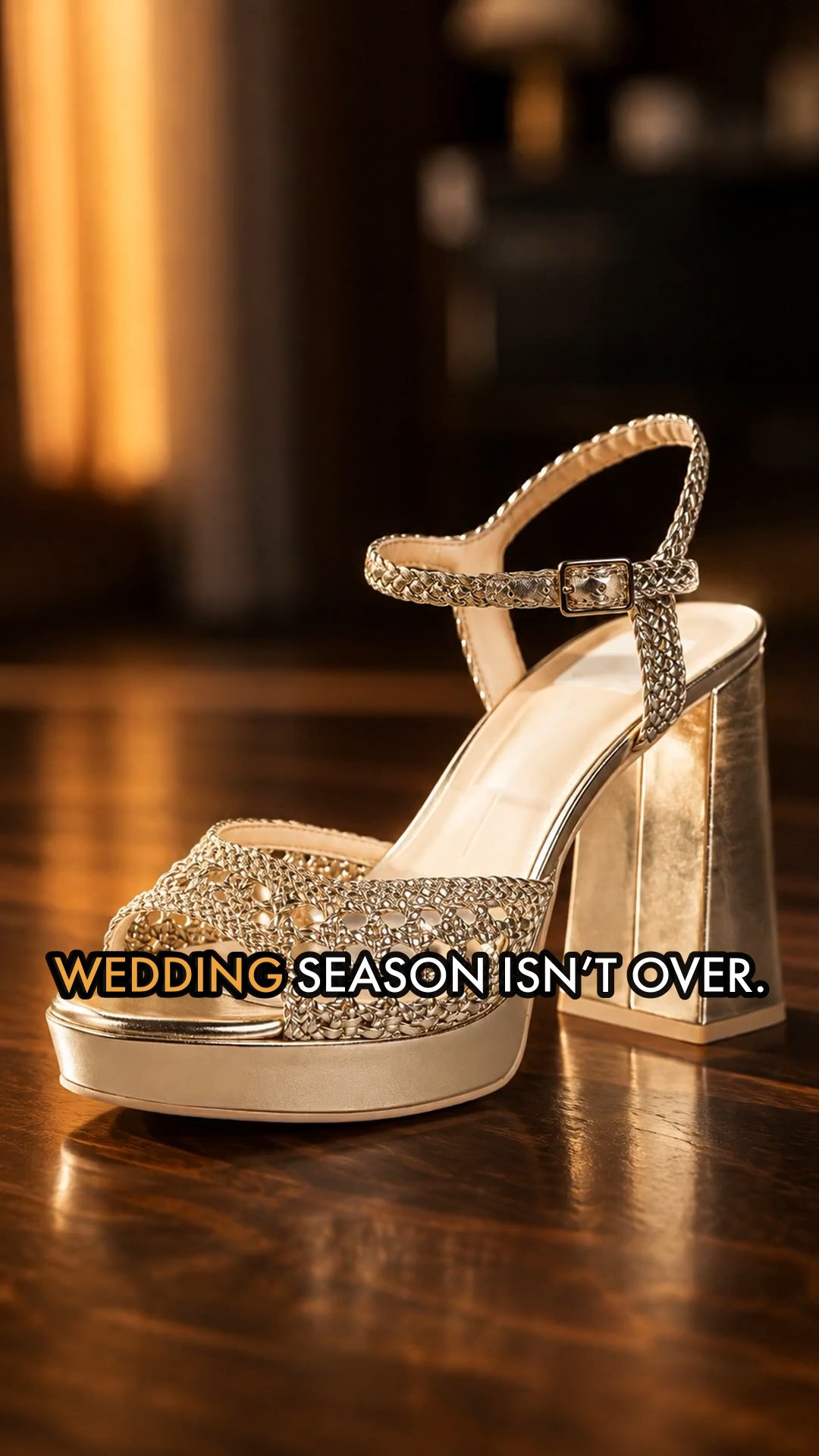 Wedding season isn't over — but the full-price part is. The Dolce Vita Peyten: woven metallic upper, chunky platform, and a flared block heel, which is the part that matters. A flared heel spreads your weight instead of stacking it on one point — that's the difference between leaving at nine and closing the bar. It was $140. It's $42. The honest part: it's linen, not leather, and it's end-of-season clearance, which is exactly why the sizes are going. 

 #LTKootd #LTKSaleAlert #LTKWedding