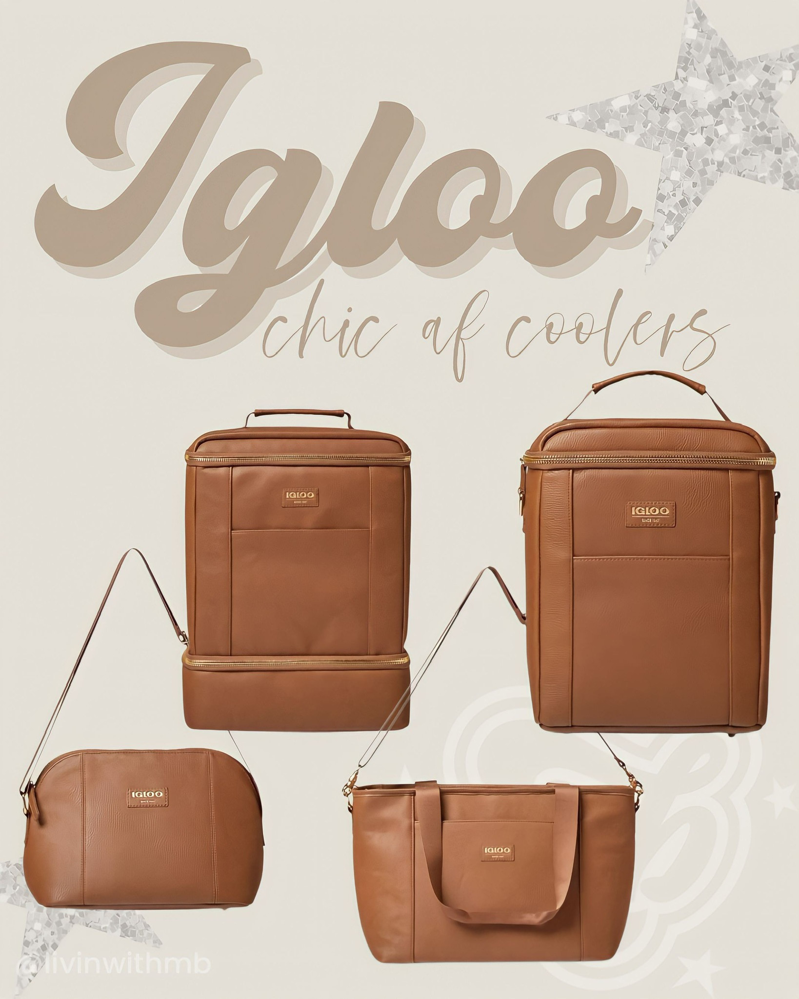 Igloo Luxe Crossbody Cooler Bag - Cognac