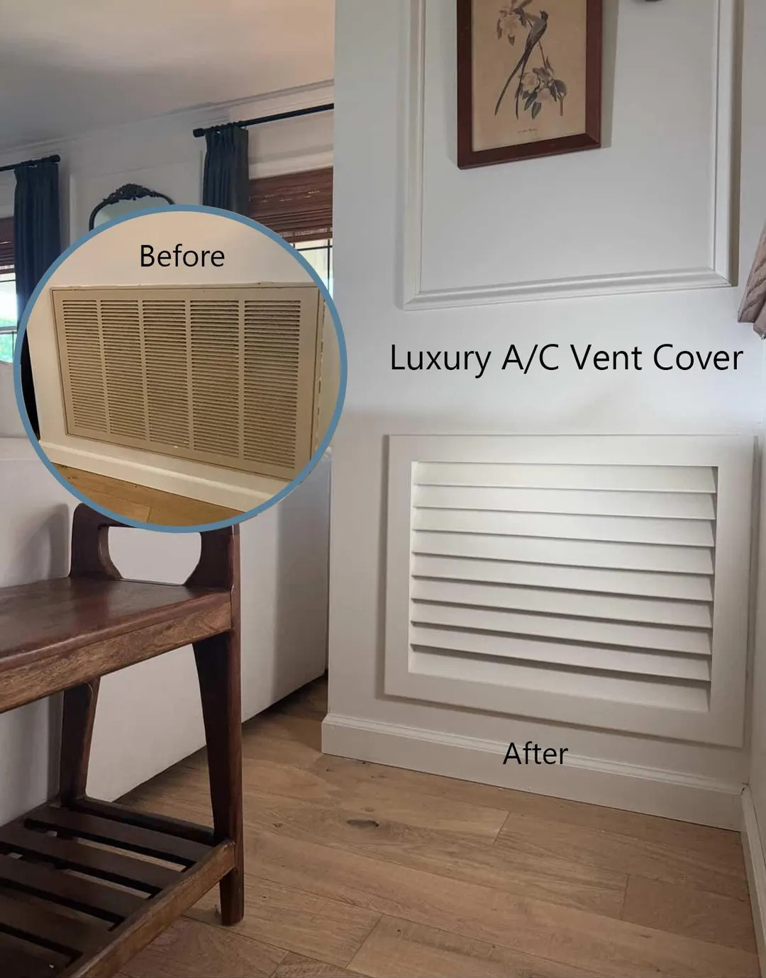 Luxury Pine Wood AC Vent Cover: Primed White, Holds 1" Filter. Intake Wall Decor - Etsy | Etsy (US)