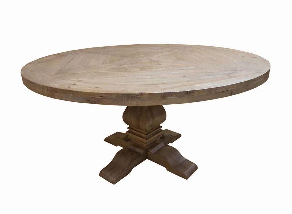Florence Round Pedestal Dining Table Rustic Smoke | Walmart (US)