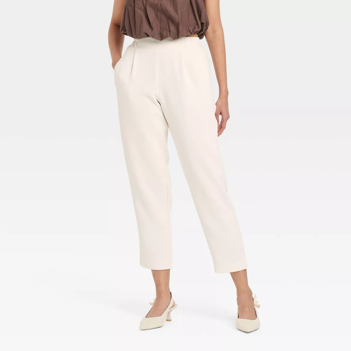 Women's Signature Crepe Tapered Ankle Pull-On Pants - A New Day™ | Target