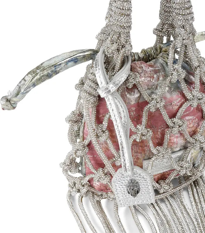 Kurt Geiger London Mini Macramé Crystal Drawstring Bag | Nordstrom | Nordstrom