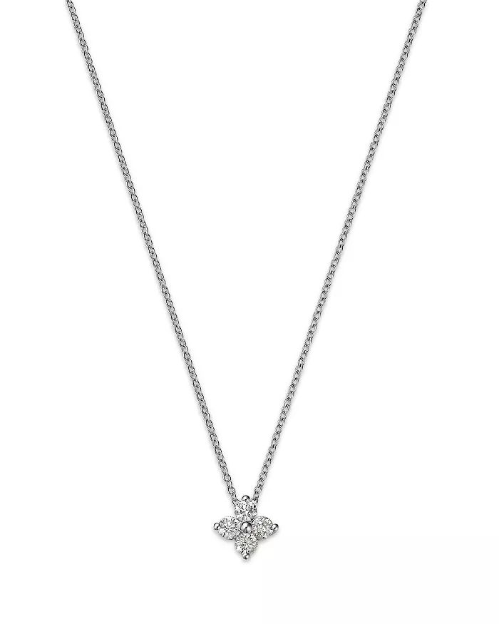 Diamond Flower Pendant Necklace in 14K White Gold, 0.25 ct. t.w. | Bloomingdale's (US)