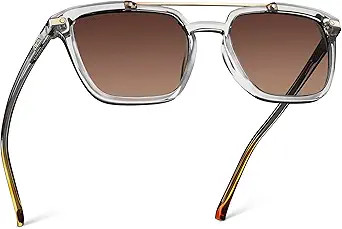 WearMe Pro WMP Eyewear - Modern Men's Square Aviator Sunglasses - Double Metal Bridge with Polari... | Amazon (US)