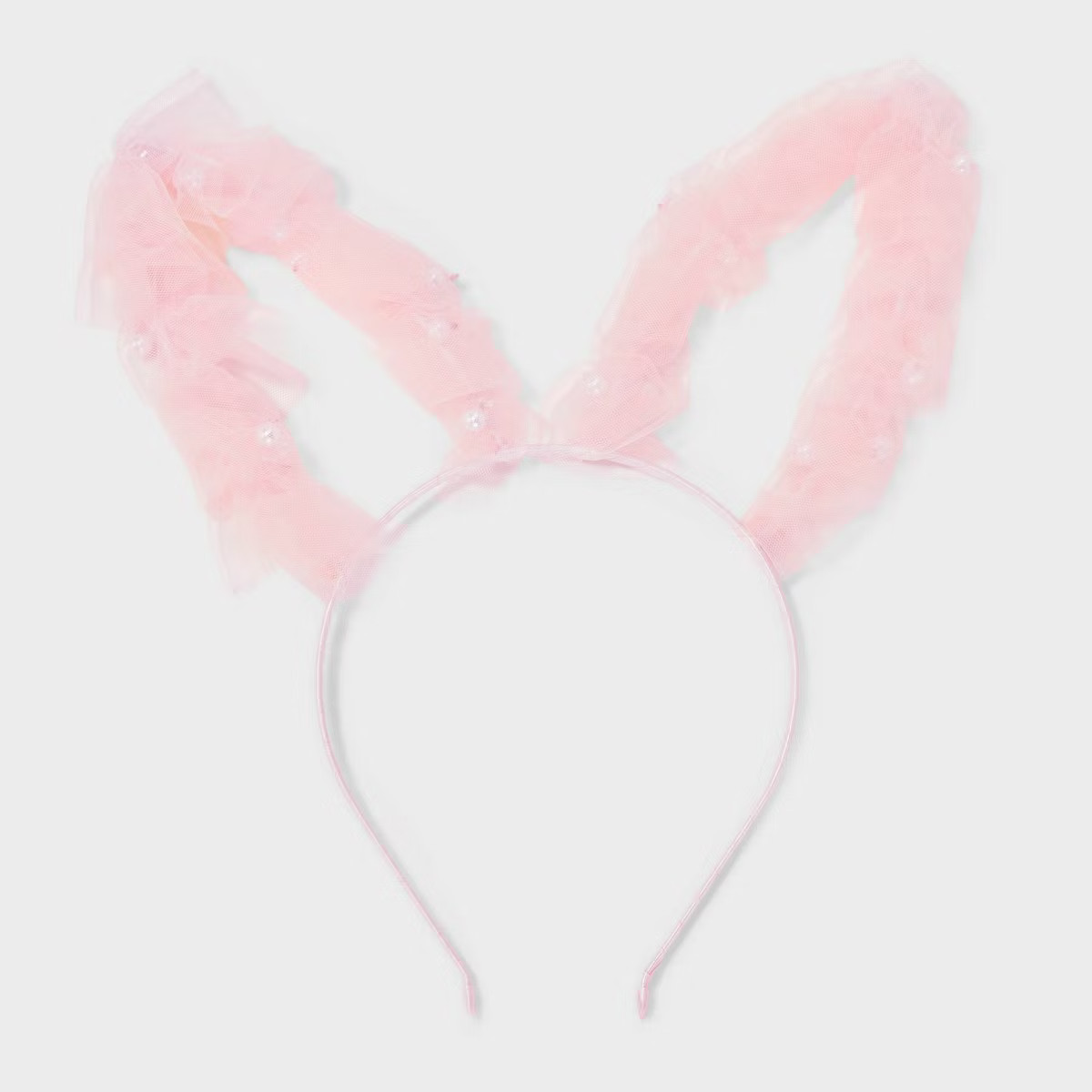Easter Ruffled with Pearls Bunny Ear Headband - Pink | Target
