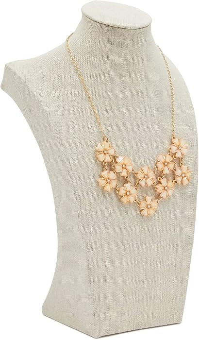 Juvale Necklace Display Bust Stand - 12.6-Inch, Beige Linen, 1-Pack, Traditional - Necklace Holde... | Amazon (US)