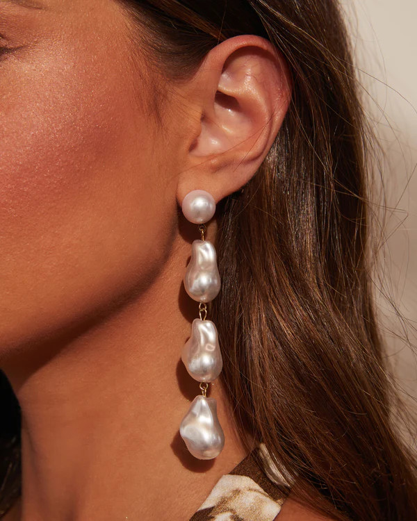 Dreamy Gem Pearl Drop Earrings | VICI