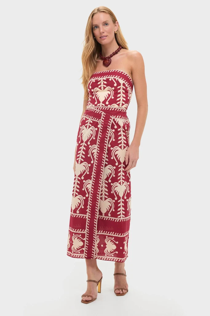 Dark Cherry and Ecru Ancient Peru Ankle Dress | Tuckernuck (US)