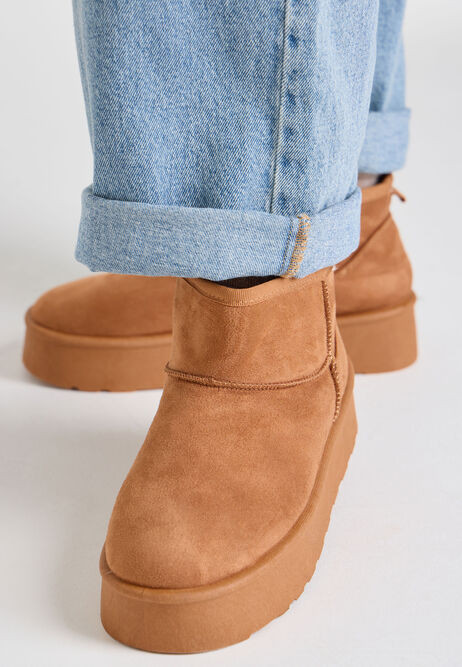 Womens Tan Mini Soft Lined Boots | Peacocks