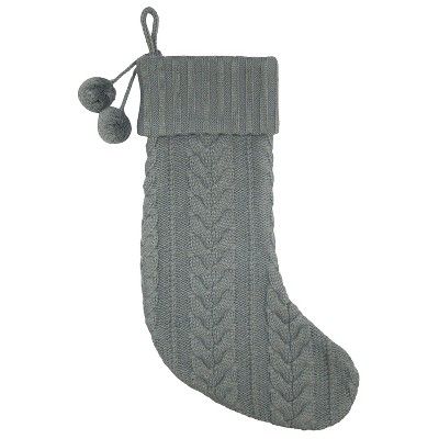 Cable Knit Christmas Stocking Gray - Wondershop™ | Target