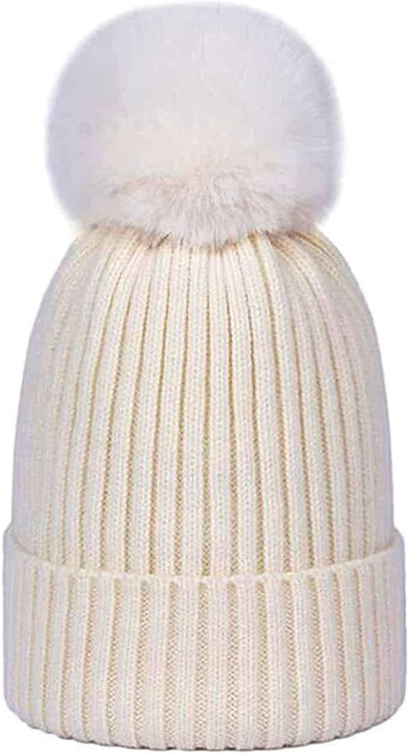 AIYUENCICI Women Girl Winter Beanie Hat, Warm Knitted Cap Soft Skull Caps Thick Slou... | Amazon (US)