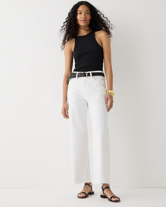 Slim wide-leg jean in white wash | J. Crew US