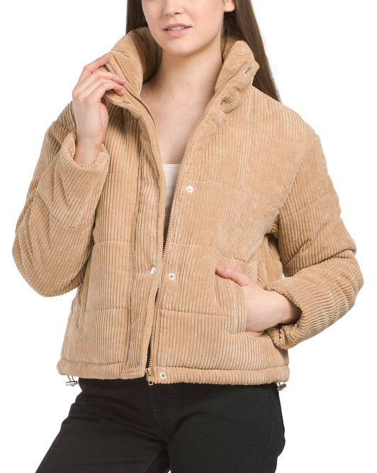 Corduroy Puffer Coat | TJ Maxx