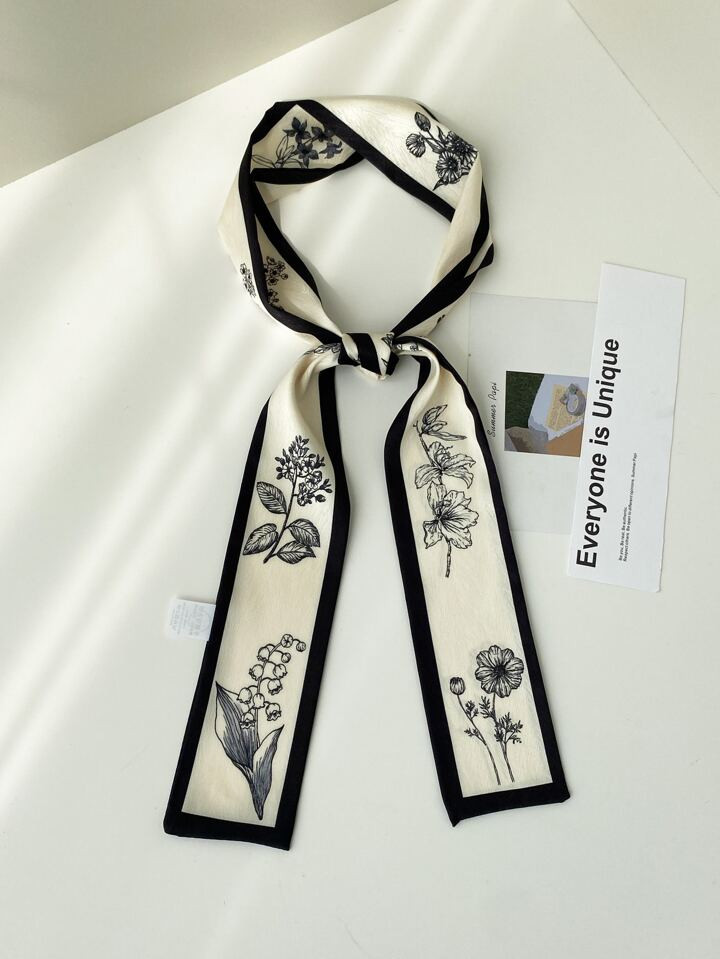 1pc Magere sjaal met bloemenprint Elegante haaraccessoires Ideaal om uit te gaan en uw look aan t... | SHEIN