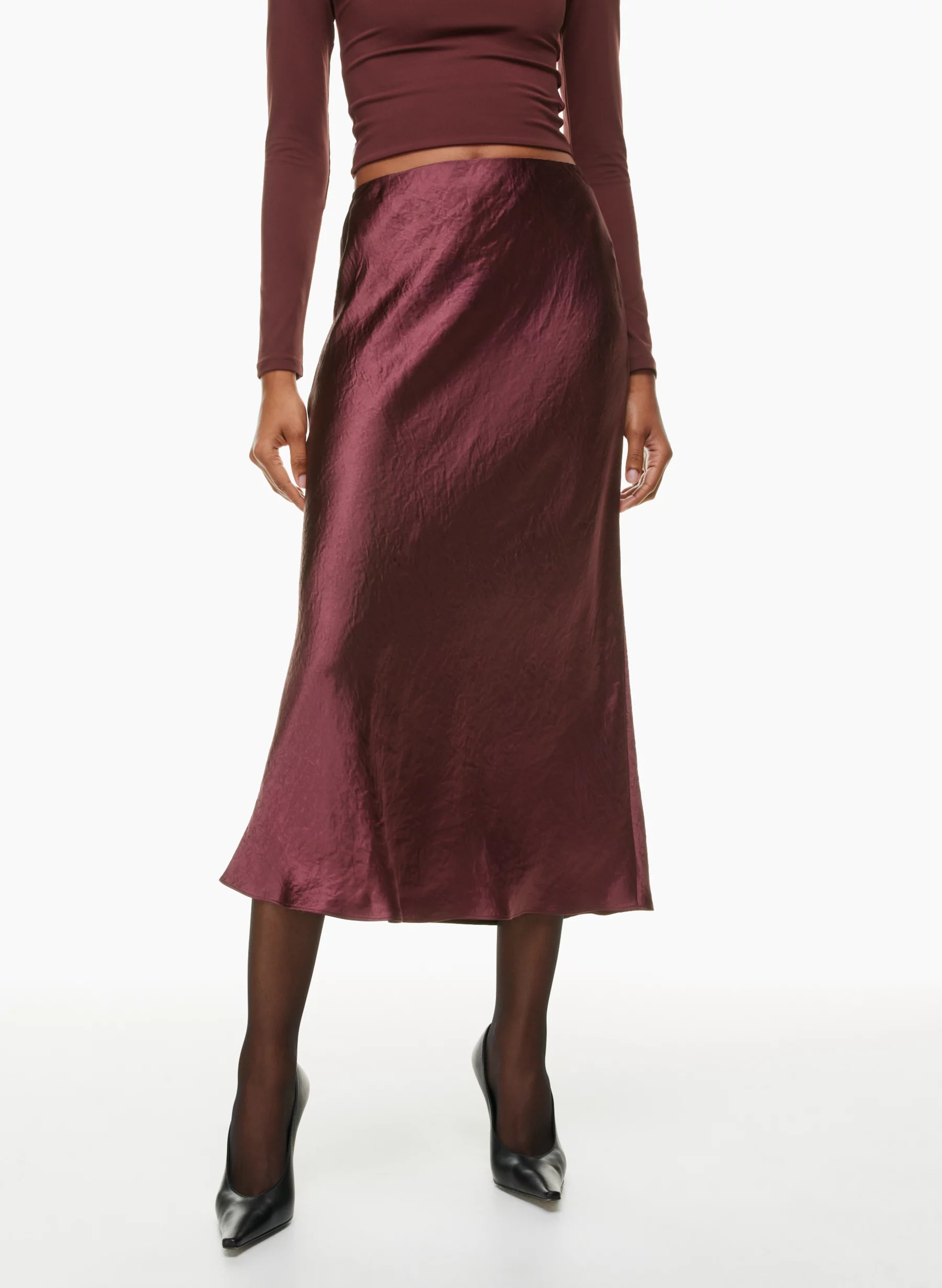 SLIP SATIN MAXI SKIRT | Aritzia