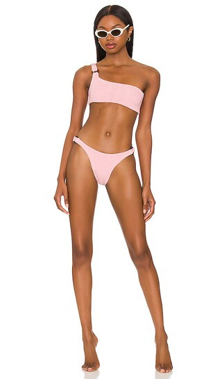 Zadie Nile Bikini Set in Metallic Dusty Pink | Revolve Clothing (Global)