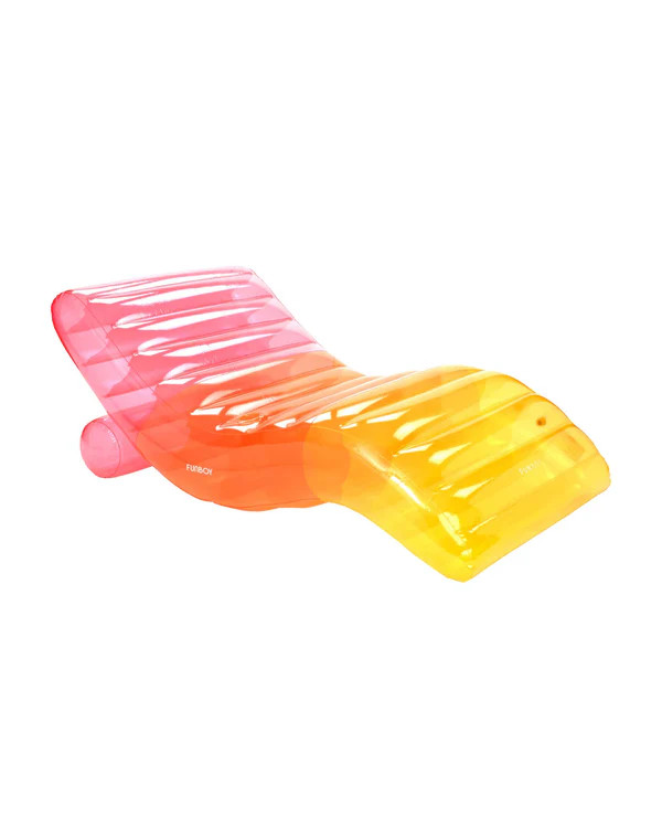 Clear Rainbow Chaise Lounger Pool Float | FUNBOY