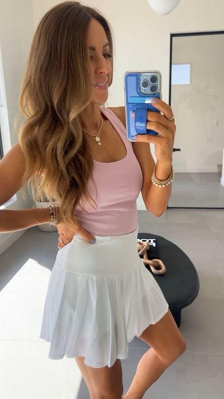 Loving this tank and pleated skirt from Walmart!! Both fit true to size and you can’t beat the price! Wearing a small in the tank and skirt! 

#LTKActive #LTKSeasonal