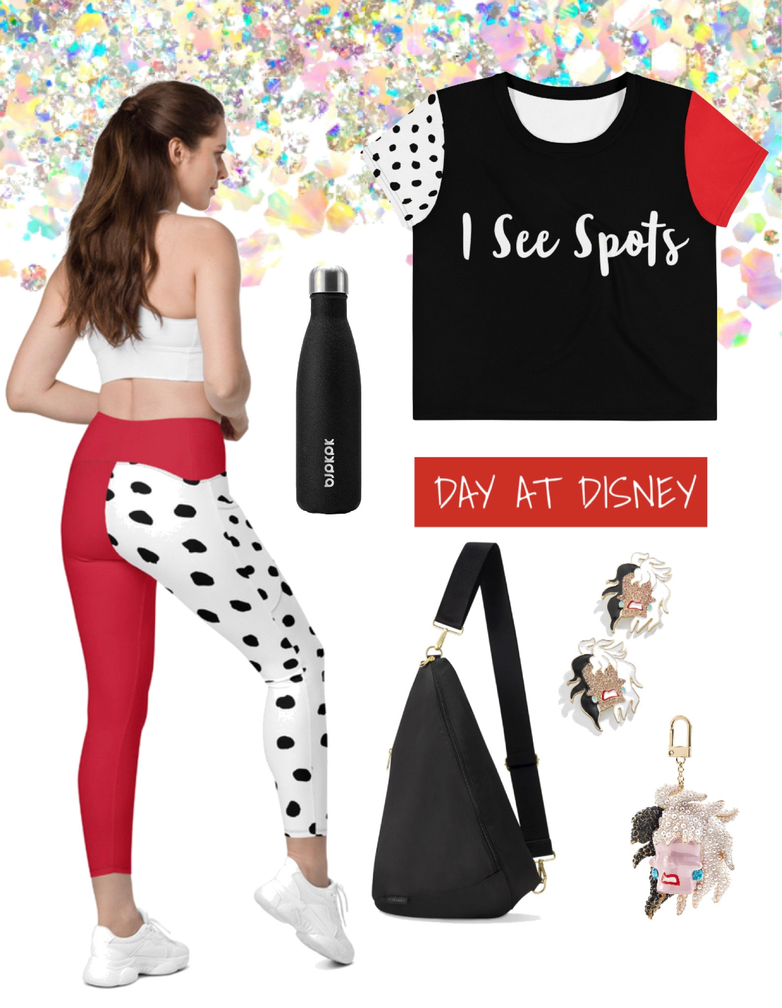 DISNEY // cruella devil. 101 Dalmatians. Spots. Animal print. Wild. Vacation outfit. Marathon. Leggings.  Crop top. Amazon finds. Canvelle bag. Bauble bar. Earrings. Gifts for her. Villain. Princess run. Plus sized. Petite  

Leggings come in 2XS-6X. 

#LTKitbag #LTKfit #LTKunder50