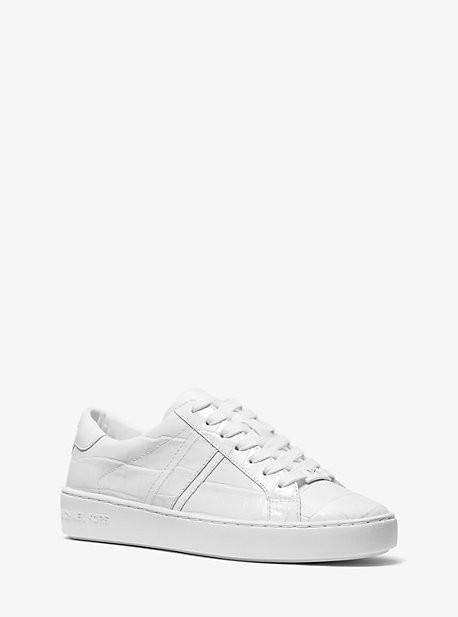 Irving Crocodile Embossed Leather Sneaker | Michael Kors US