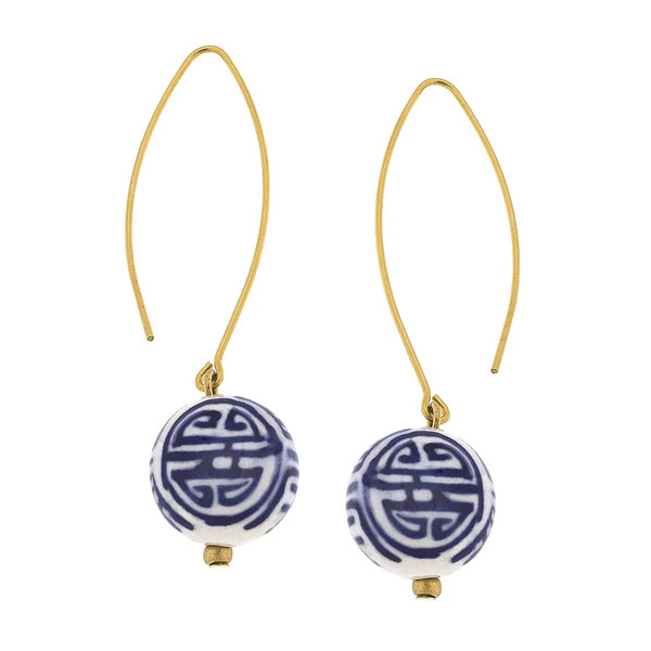 Blue & White Threader Earrings | Susan Shaw