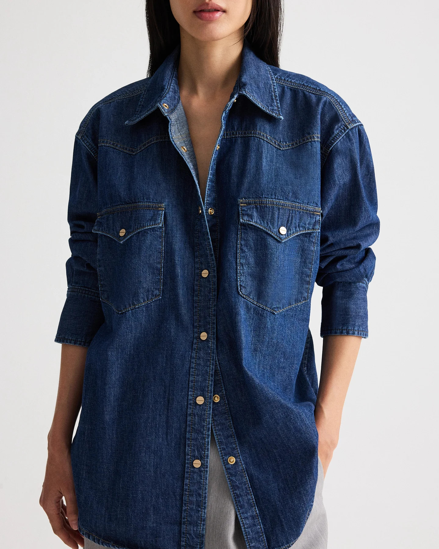 OG Supersized Ranchers Shirt in Denim Shirting | TWP