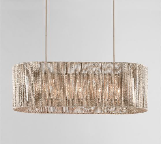 Farrington Abaca Linear Chandelier (42") | Pottery Barn (US)