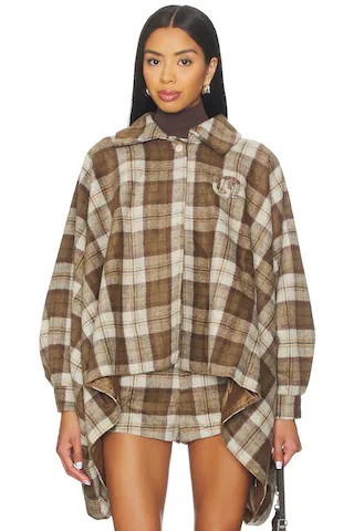 Understated Leather Plaid Western Cape in Cream. - size M/L | Revolve Clothing (Global)