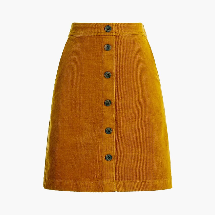 Corduroy button-front mini skirt | J.Crew Factory