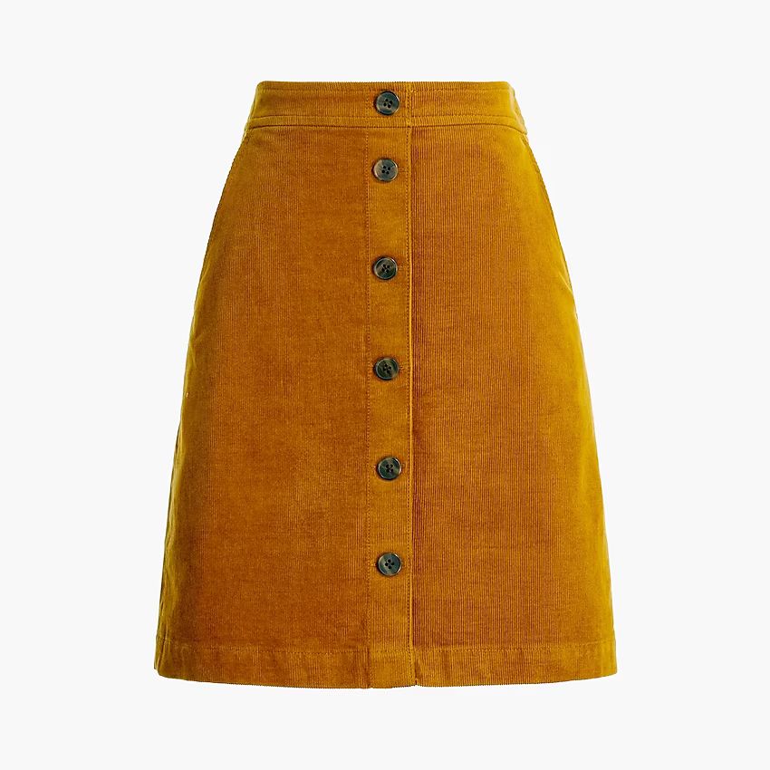 Corduroy button-front mini skirtItem BA838 
 
 
 
 
 There are no reviews for this product.Be the... | J.Crew Factory