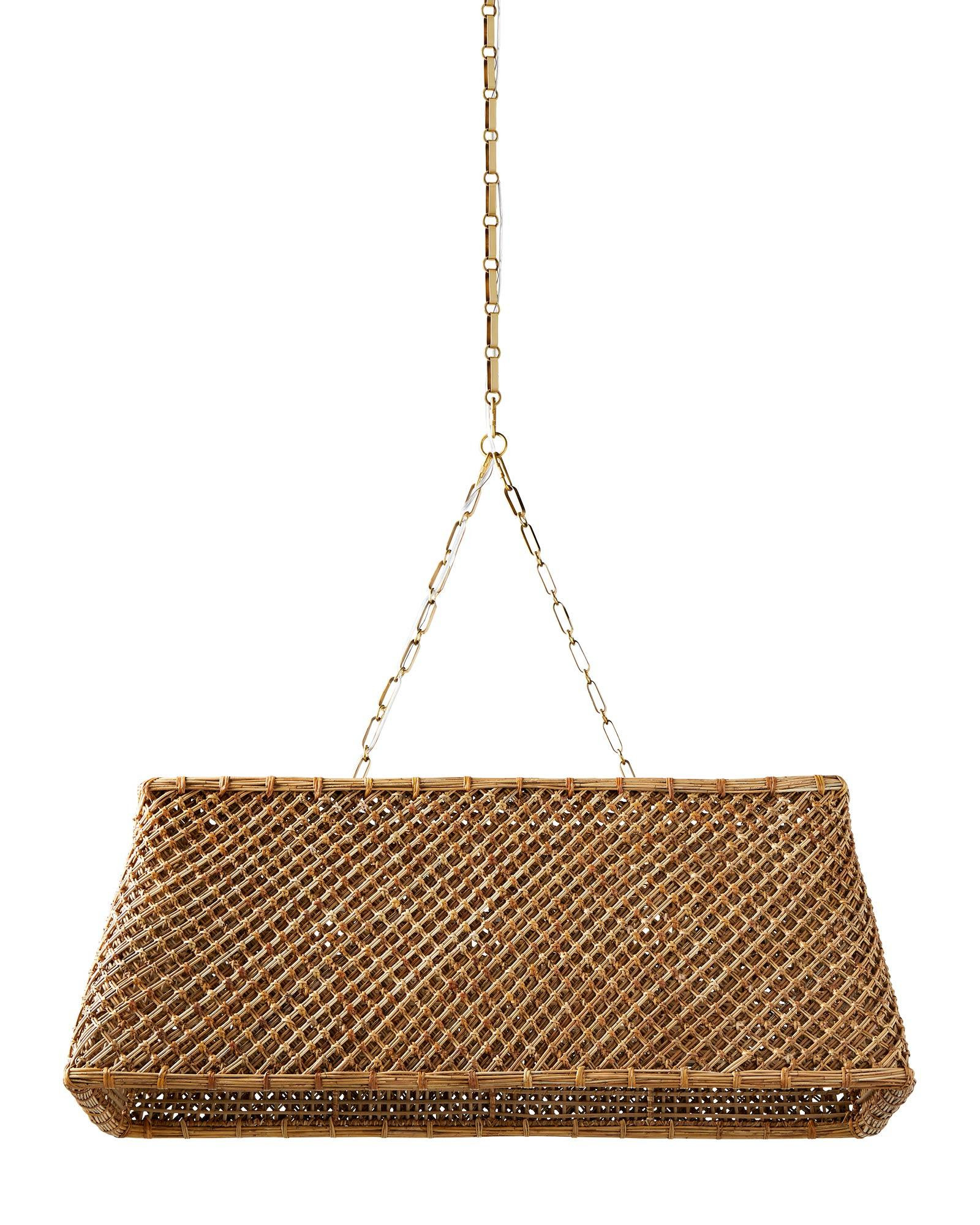 Sydney Rattan Linear Chandelier | Serena and Lily