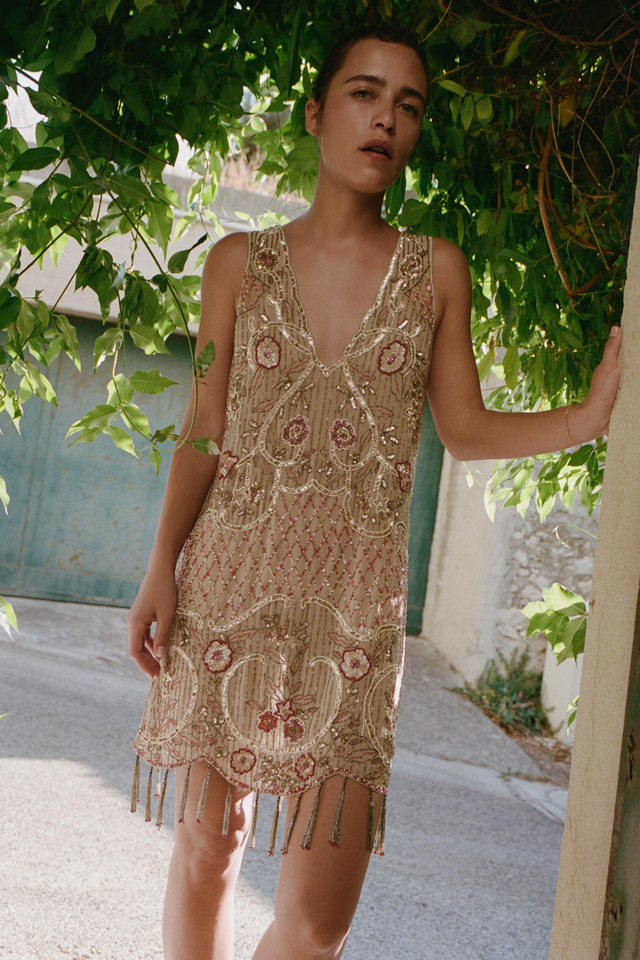 LIMITED EDITION BEADED SEQUIN FRINGE DRESS | Zara US