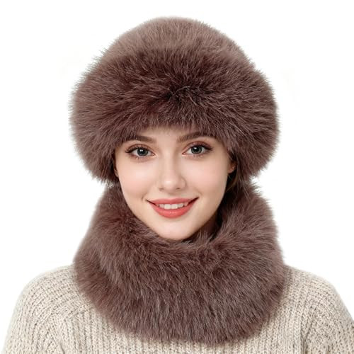 Womens Winter Faux Fur Bucket Hat, Warm Faux Mink Plush Hat Fluffy Fisherman Fuzzy Bucket Hat Russian Hat for Outdoor | Amazon (US)