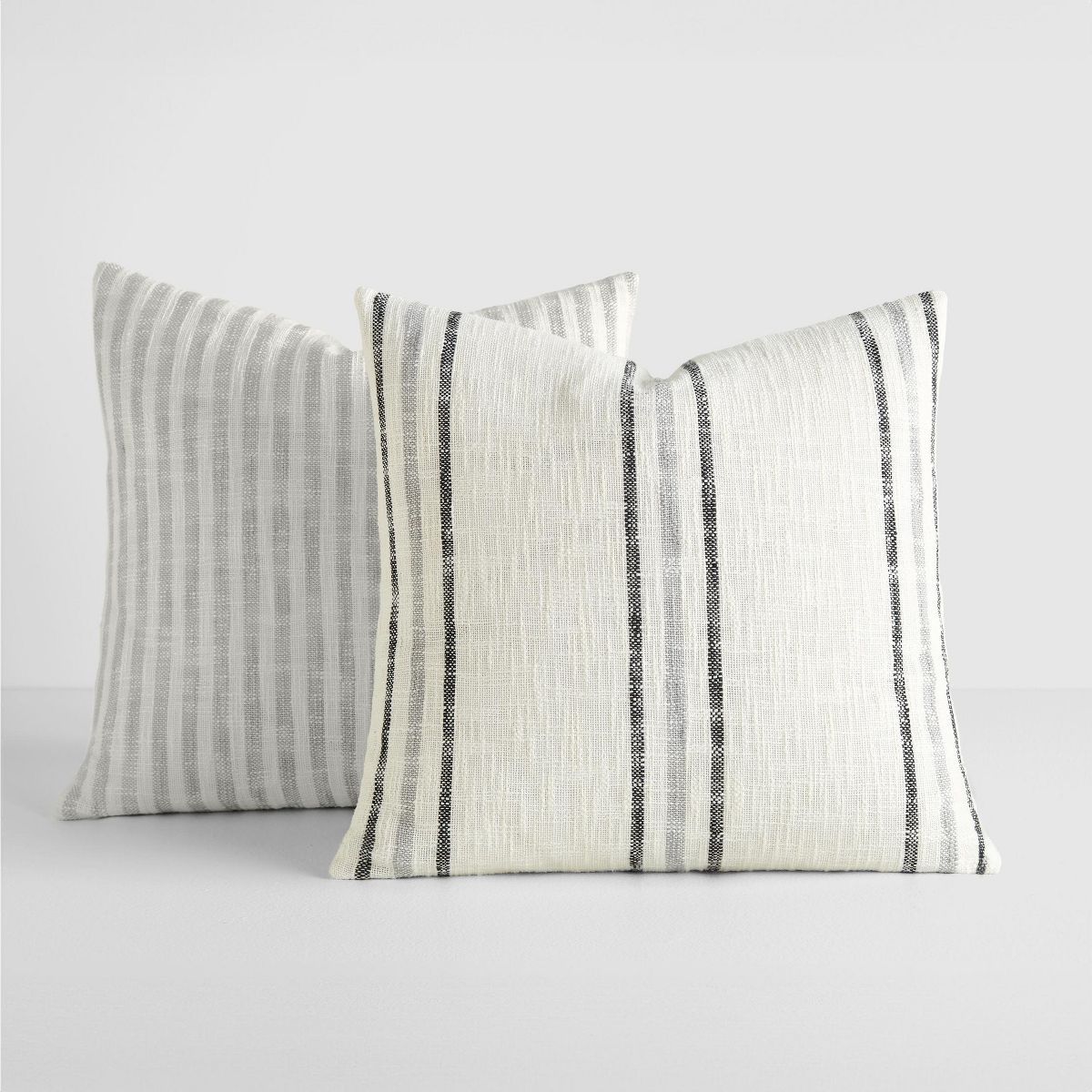 2-Pack Yarn-Dyed Patterns Gray Throw Pillows - Becky Cameron, Gray Yarn-Dyed Bengal Stripe / Yarn... | Target