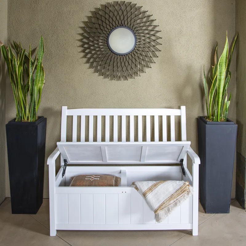Ashton Outdoor Storage Bench Deck Box Patio Furniture Solid Wood | Wayfair North America