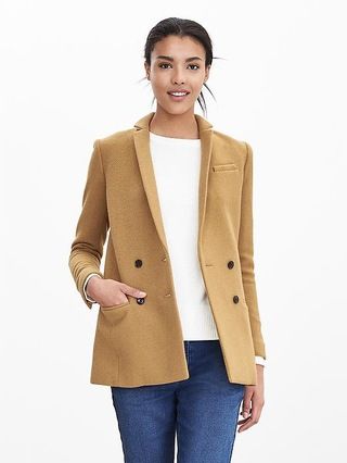 Camel Double-Breasted Blazer | Banana Republic US