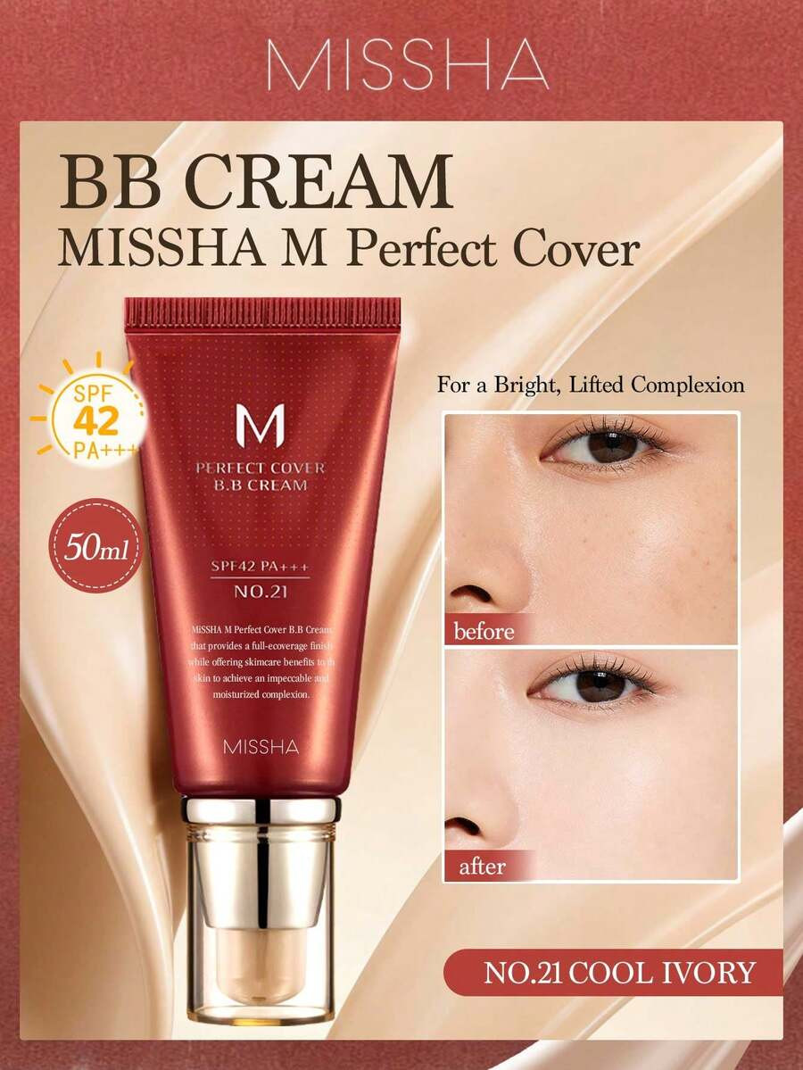 Crema BB MISSHA M Perfect Cover, 50ml, leggera e traspirante, crea un aspetto di trucco naturale,... | SHEIN